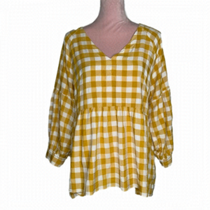 Anthropologie Maeve gorgeous‎ oversized check top.